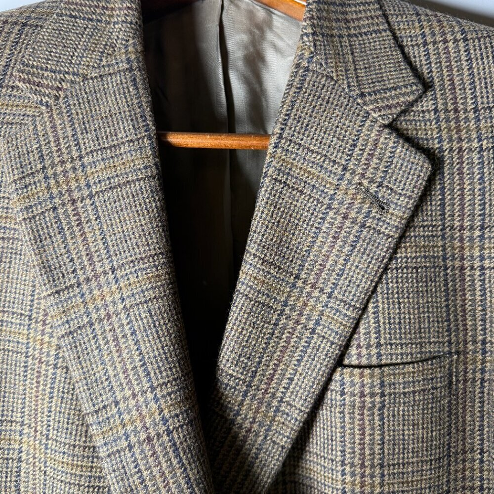 Austin Reed London England Brown Checked Mens Sports Blazer Sz 42R - Picture 6 of 8